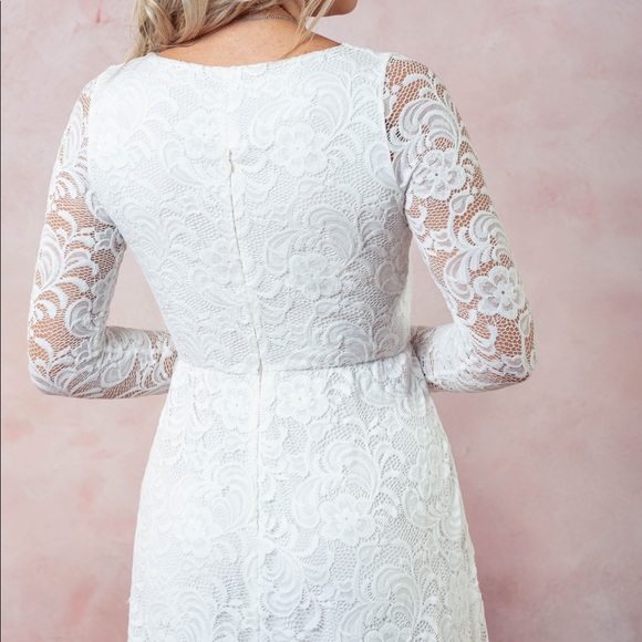 ❗️NEW❗️Ivory Soft Lace Long Wedding Dress - Picture 8 of 9